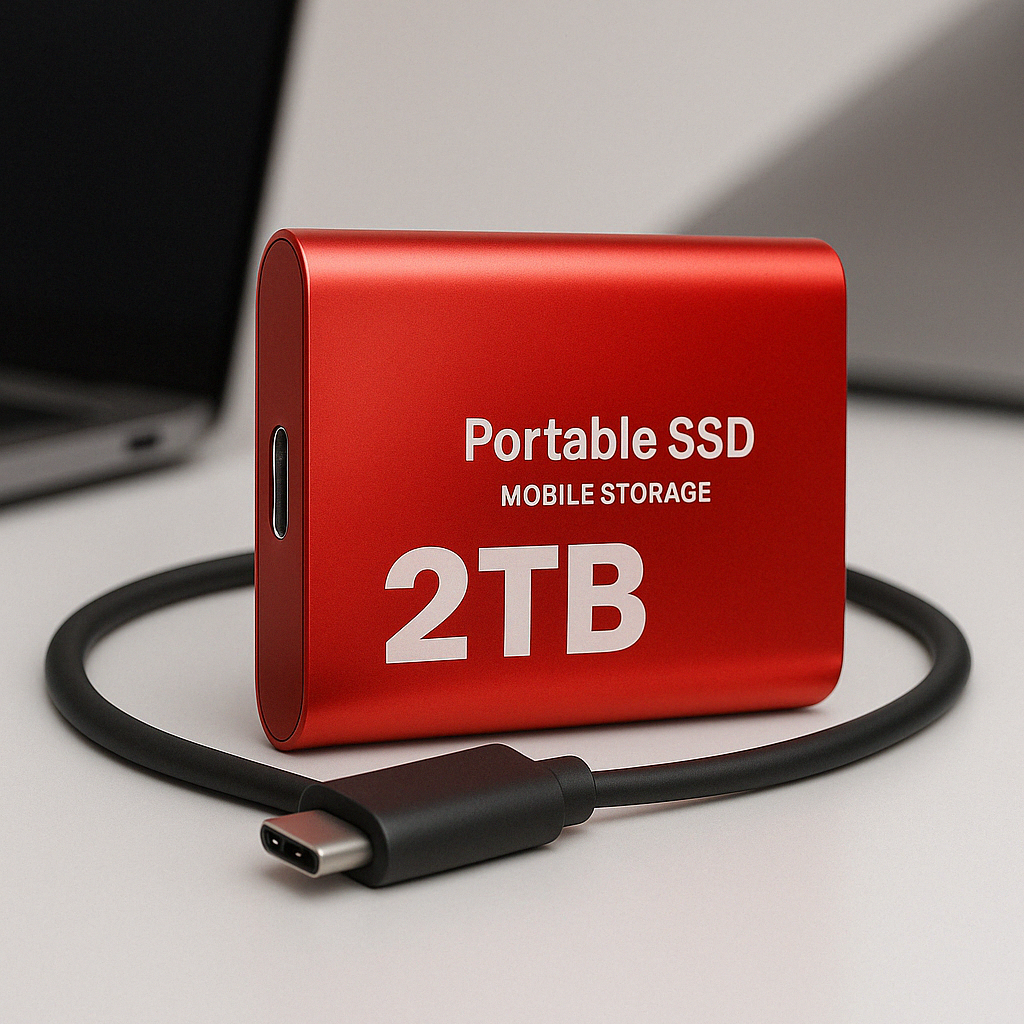 Disqur dur SSD externe 2 To portable USB-C, disque de stockage compact pour ordinateur-accessoires-Rouge-2TB-Oslo France