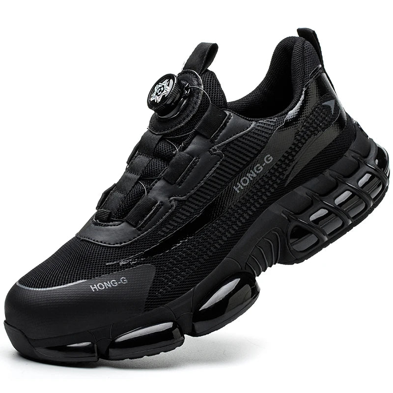Chaussures de Sécurité Homme Gris et Noir – Baskets de Travail, Semelle Épaisse