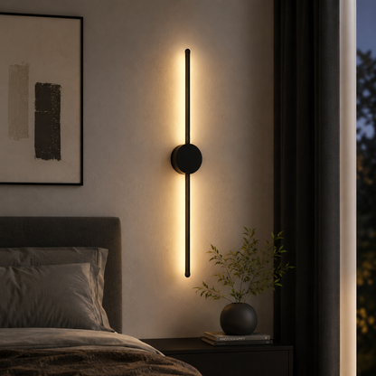 Applique Murale LED Verticale Noire – Luminaire Design Moderne Intérieur-lumière-Seul-Oslo France