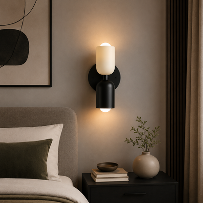 Applique Murale Moderne Double – Éclairage LED-lumière-Noir-Blanc-Oslo France