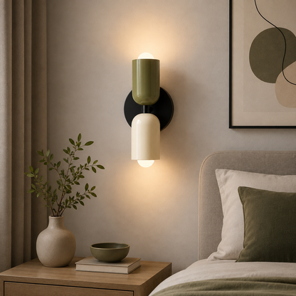 Applique Murale Moderne Double – Éclairage LED-lumière-Vert-Blanc-Oslo France