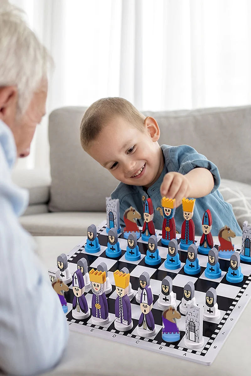 Aventure Échecs | Jeu d'Échecs en Bois Éducatif avec Designs Colorés | Stimulation de la Pensée Stratégique pour Enfants 2