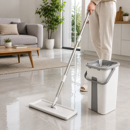 Balai Serpillière avec Seau Essoreur – Nettoyage Sols Humide et Sec - Lavage, Essorage-maison-Oslo France