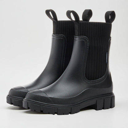 Bottes Chelsea Femme Imperméables – Bottines de Pluie à Semelle Crantée-vêtement-Noir-36-Oslo France