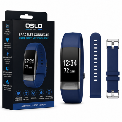 Bracelet Connecté Fitness – Suivi Cardiaque, Podomètre, Écran Digital-accessoires-Oslo France
