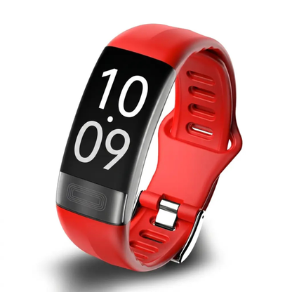Bracelet Connecté Fitness – Suivi Cardiaque, Podomètre, Écran Digital-accessoires-Rouge-Oslo France
