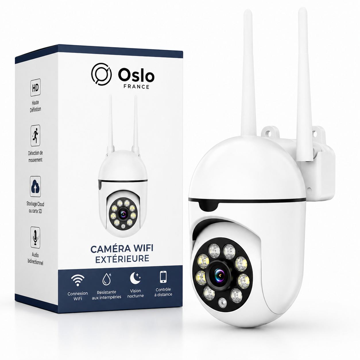 Caméra WiFi Extérieure avec Vision Nocturne, Détection de Mouvement et Audio Bidirectionnel-accessoires-Oslo France