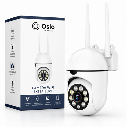Caméra WiFi Extérieure avec Vision Nocturne, Détection de Mouvement et Audio Bidirectionnel-accessoires-Oslo France