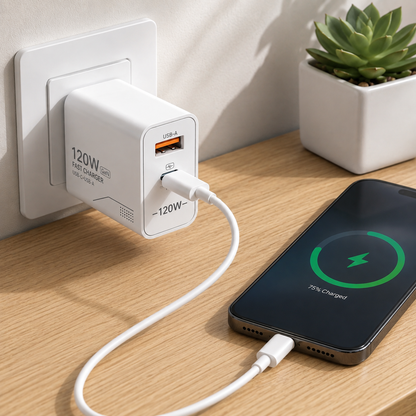 Chargeur Rapide USB 120W – Cable USB 1m Inclus-accessoires-Oslo France