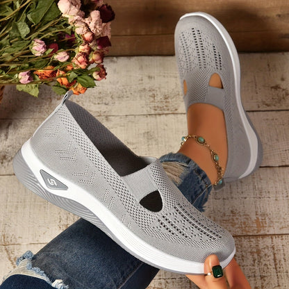 Chaussures orthopédiques femme sans lacets, baskets légères avec semelle souple-vêtement-Gris-36-Oslo France