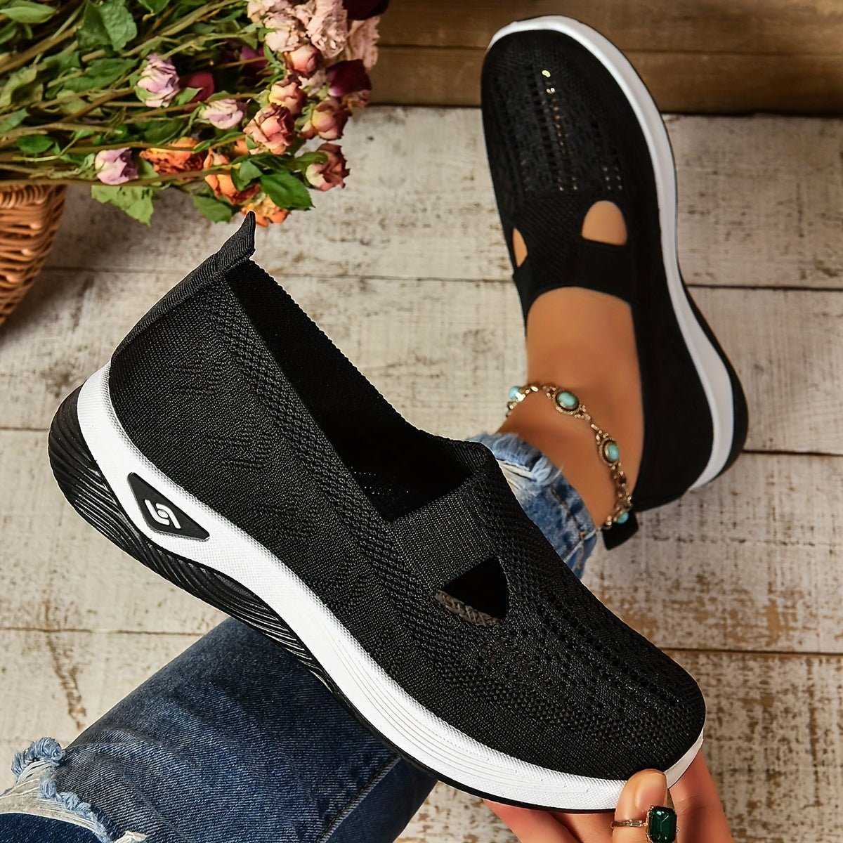 Chaussures orthopédiques femme sans lacets, baskets légères avec semelle souple-vêtement-Noir-36-Oslo France