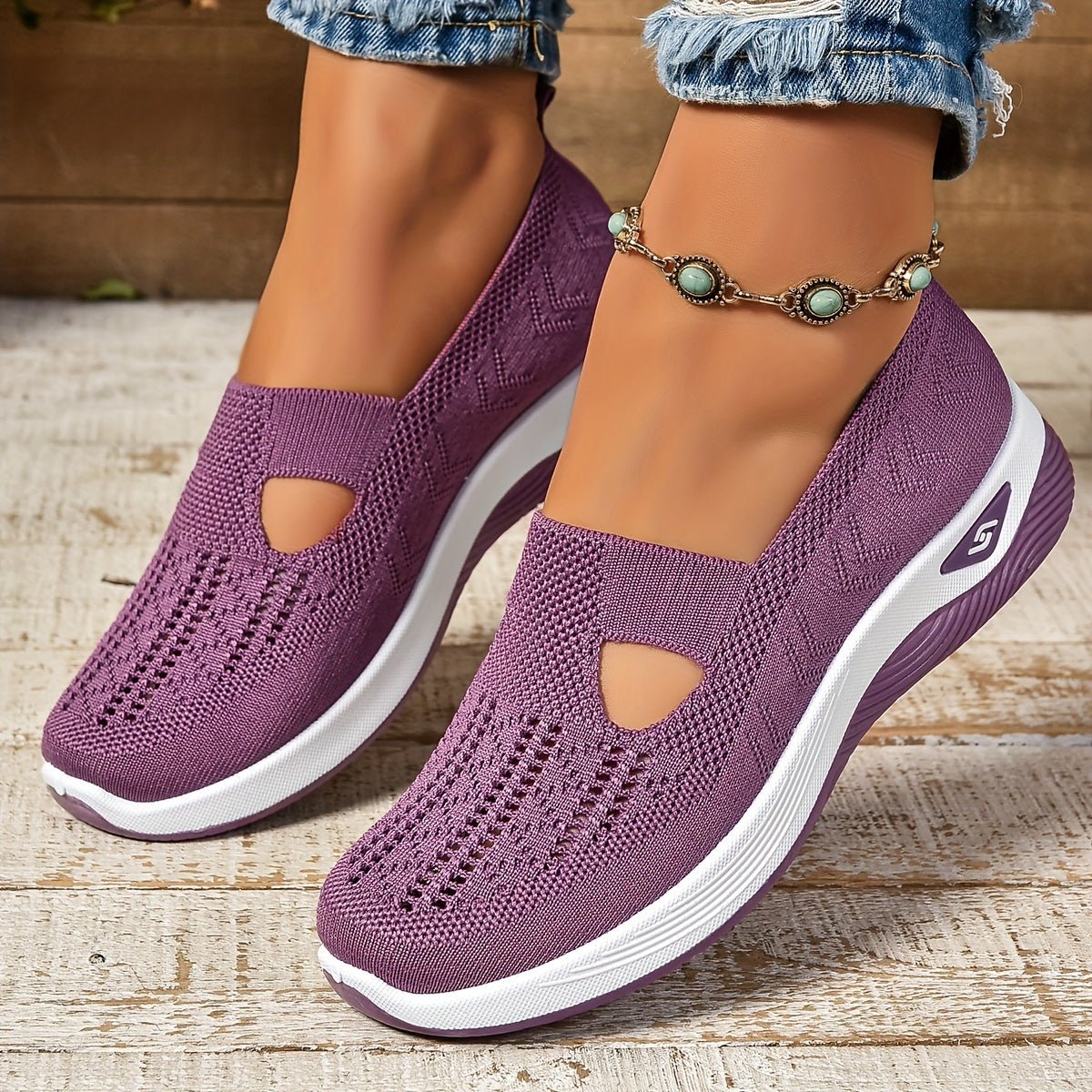Chaussures orthopédiques femme sans lacets, baskets légères avec semelle souple-vêtement-Violet-36-Oslo France