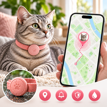 Collier GPS pour chat avec suivi de localisation en temps réel, alertes et boîtier résistant à l’eau-accessoires-Rose-Android-Oslo France