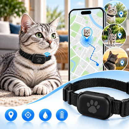 Collier GPS pour chat avec suivi de localisation en temps réel, alertes et boîtier résistant à l’eau-accessoires-Noir-Android-Oslo France