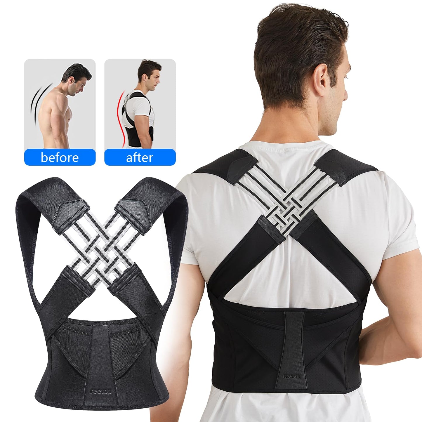 Correcteur de Posture Dos et Épaules – Ceinture de Maintien Postural Ajustable-vêtement-Oslo France