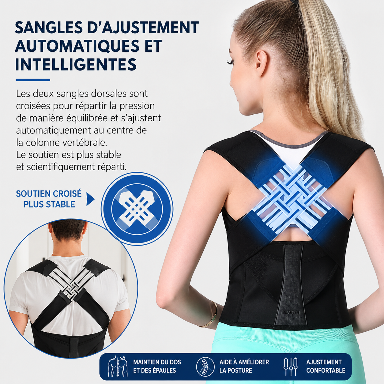 Correcteur de Posture Dos et Épaules – Ceinture de Maintien Postural Ajustable-vêtement-Oslo France