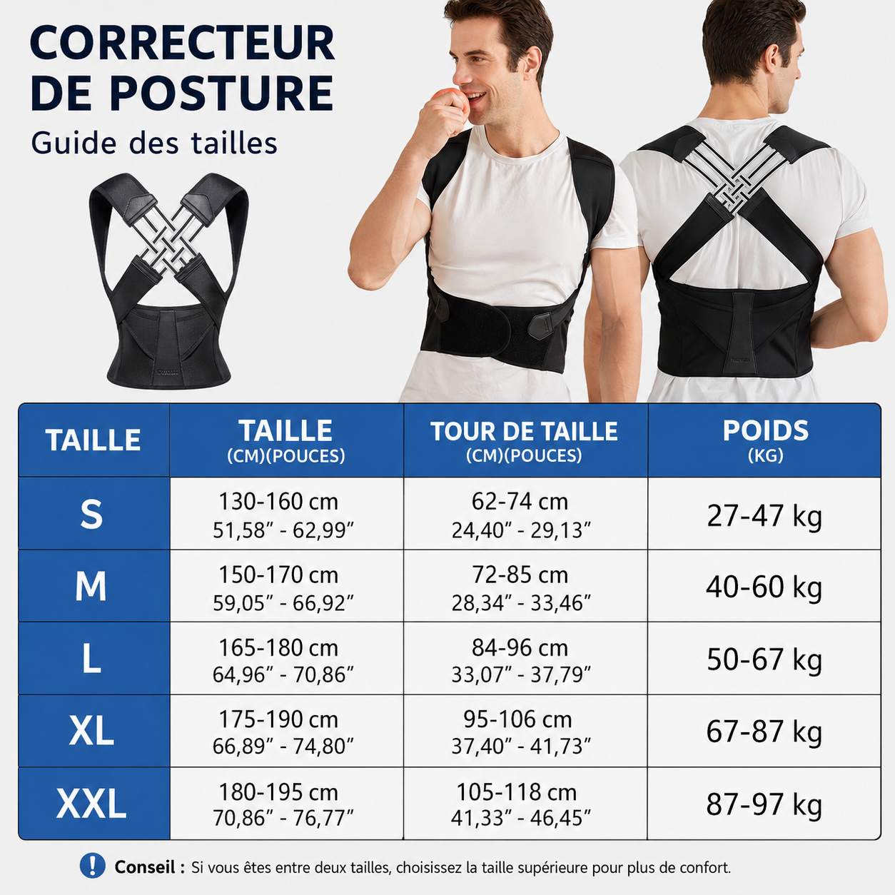Correcteur de Posture Dos et Épaules – Ceinture de Maintien Postural Ajustable-vêtement-Oslo France