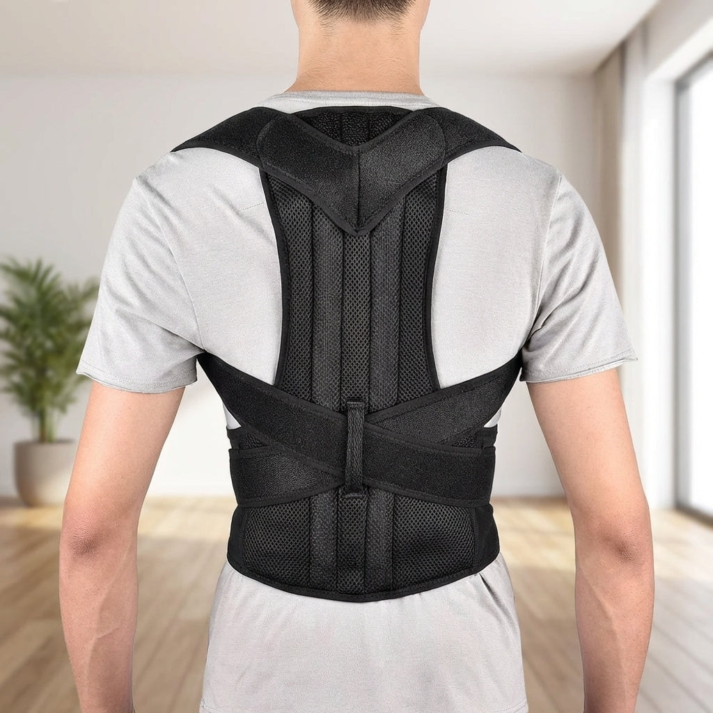 Correcteur de posture dos réglable – Gilet de maintien dorsal avec soutien lombaire – Noir-Accessories-Noir-S-Oslo France