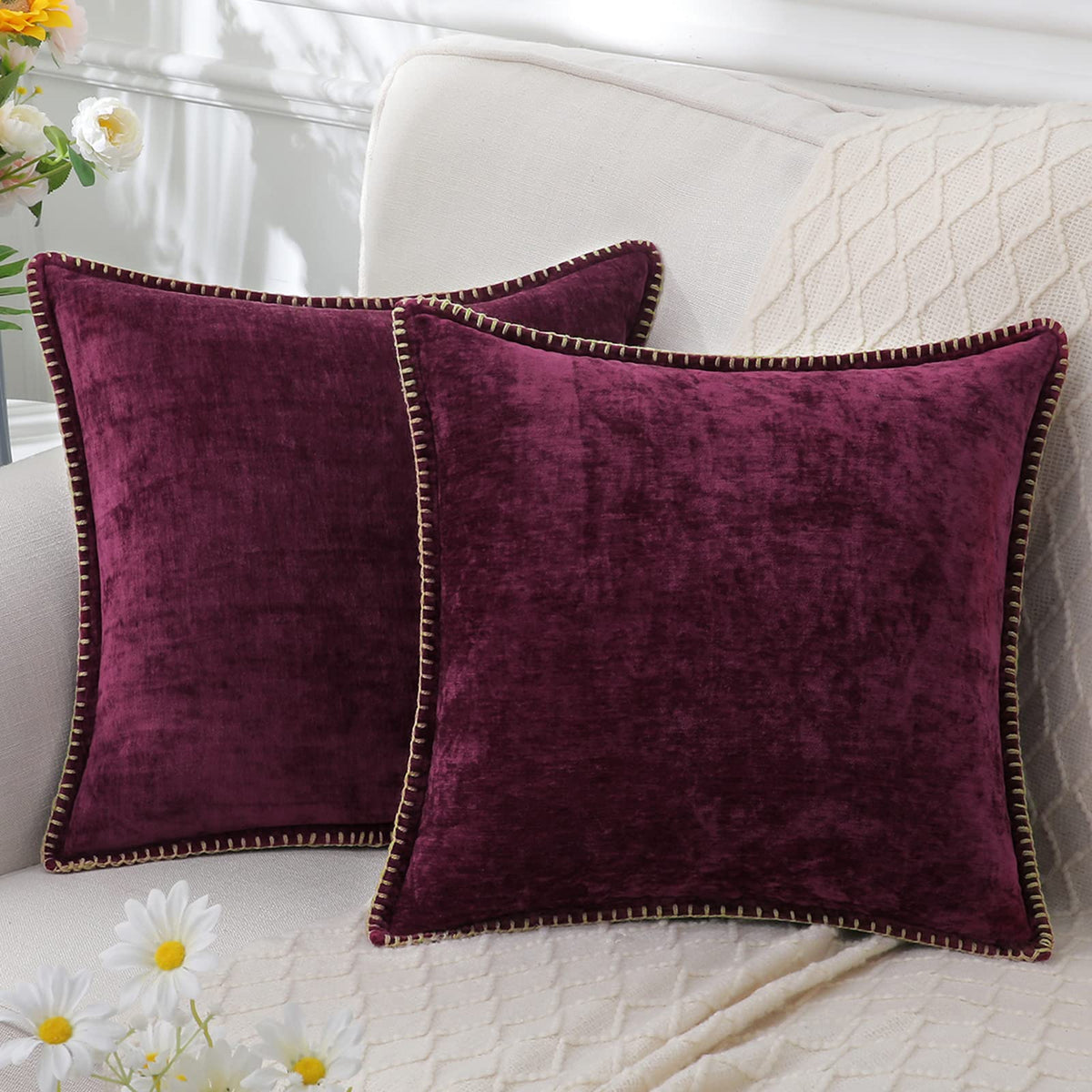 Coussin Décoratif Chenille Velouté | Luxe et Confort pour Canapé et Salon 1