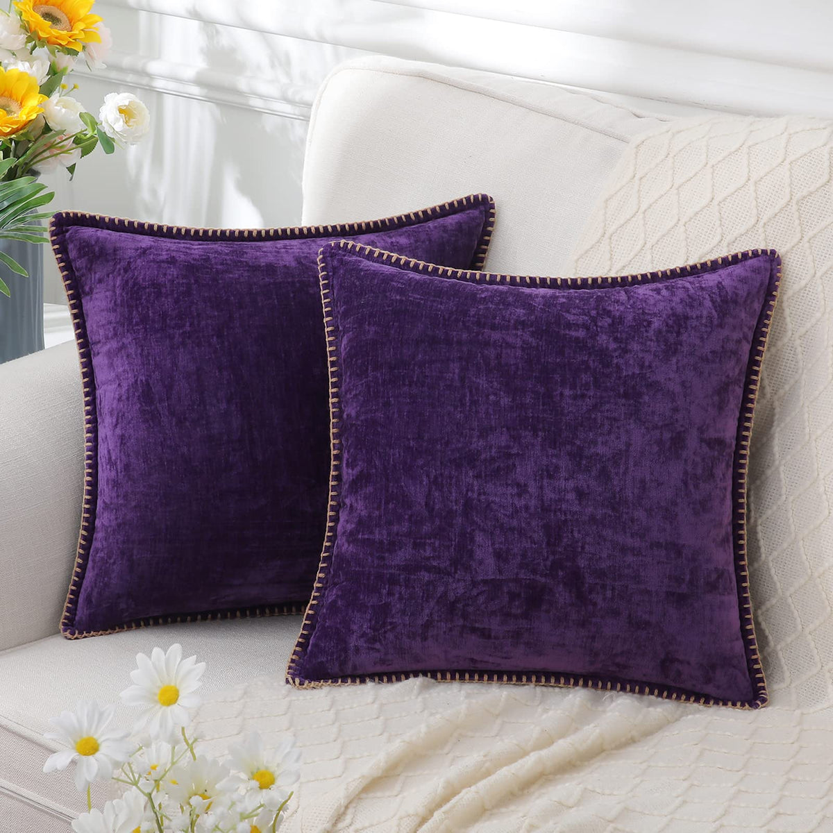 Coussin Décoratif Chenille Velouté | Luxe et Confort pour Canapé et Salon 6