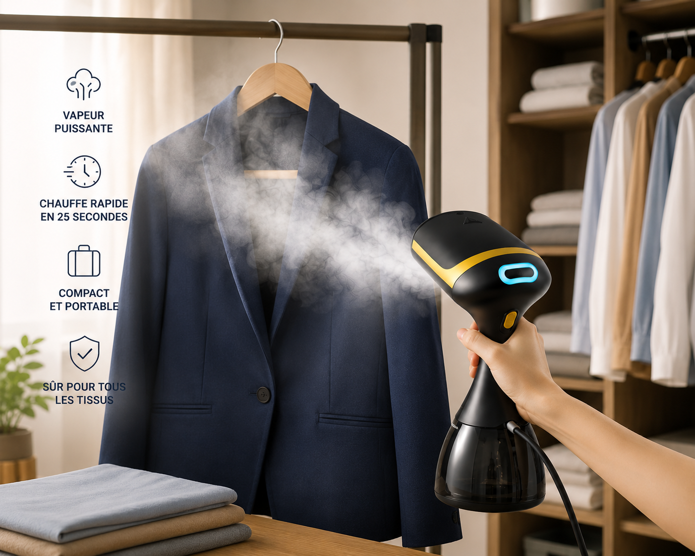 Défroisseur Vapeur Portable à Main – Fer Vapeur Vertical pour Vêtements-accessoires-Oslo France