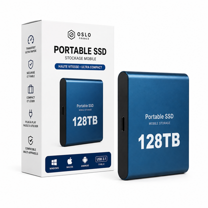 Disque Dur SSD Portable 128 To USB – Disque Dur Externe Haute Vitesse-accessoires-Bleu-Oslo France
