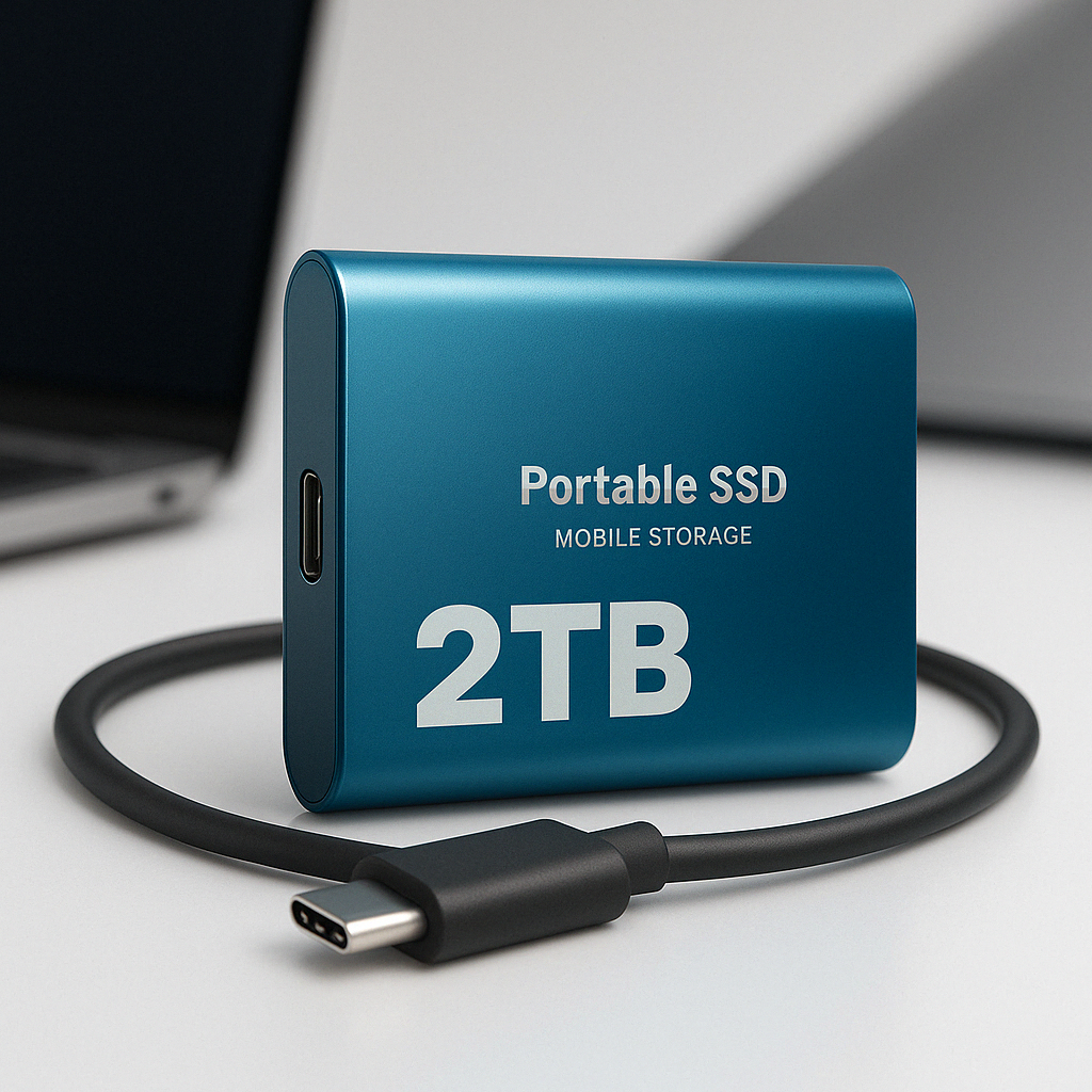 Disqur dur SSD externe 2 To portable USB-C, disque de stockage compact pour ordinateur-accessoires-Bleu-2TB-Oslo France