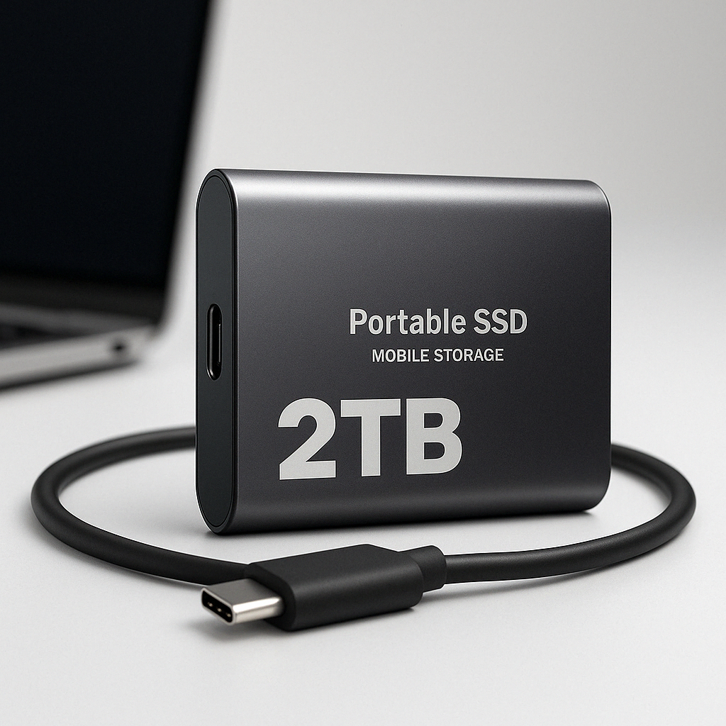Disqur dur SSD externe 2 To portable USB-C, disque de stockage compact pour ordinateur-accessoires-Noir-2TB-Oslo France