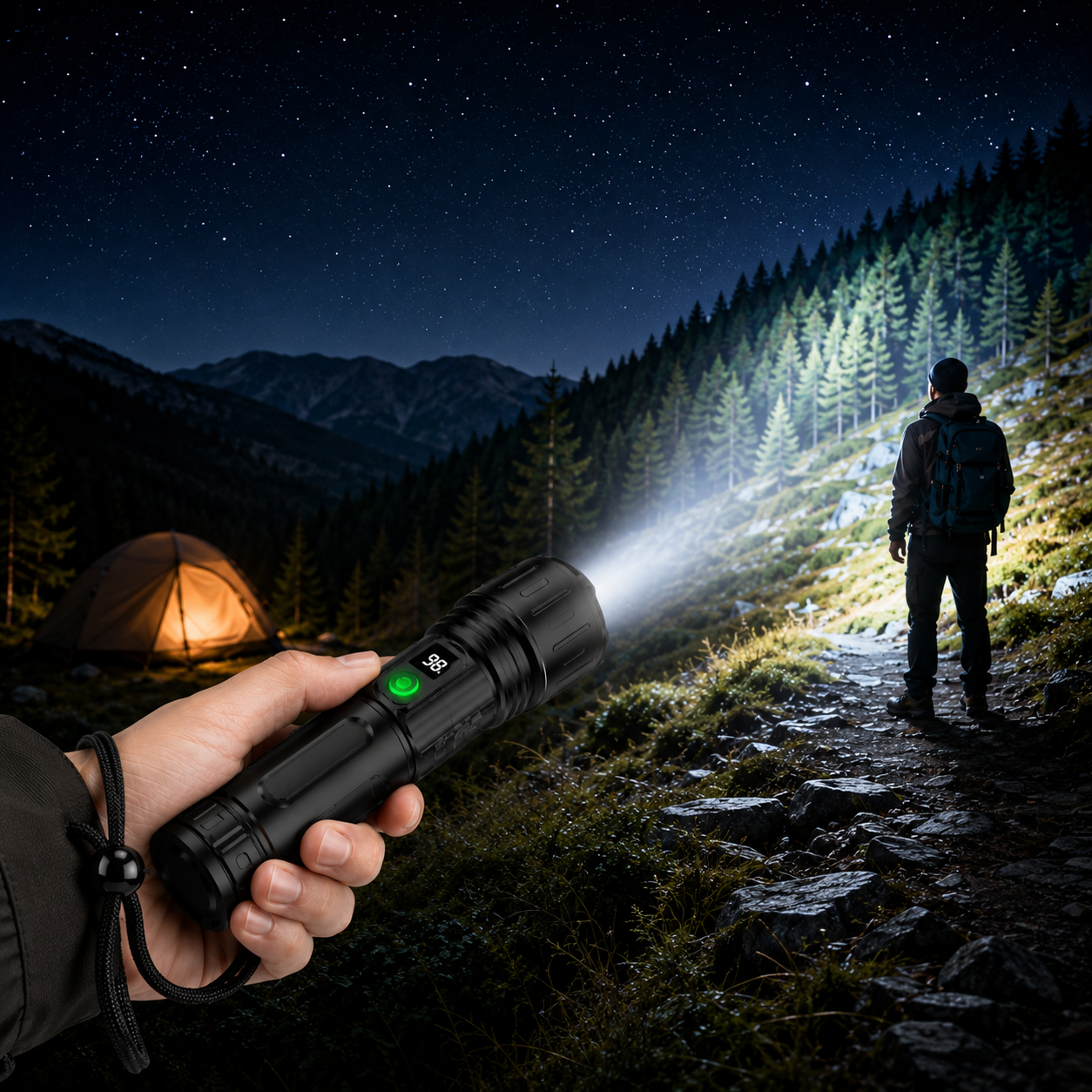 Lampe Torche LED Rechargeable Puissante – Longue Portée avec Batterie, Écran de Charge-accessoires-Oslo France