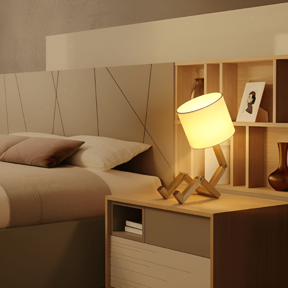 Lampe de Bureau en Bois Design – Lampe de Chevet Bois Naturel, Style Origami-lumière-Oslo France