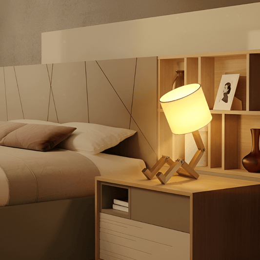 Lampe de Bureau en Bois Design – Lampe de Chevet Bois Naturel, Style Origami-lumière-Oslo France