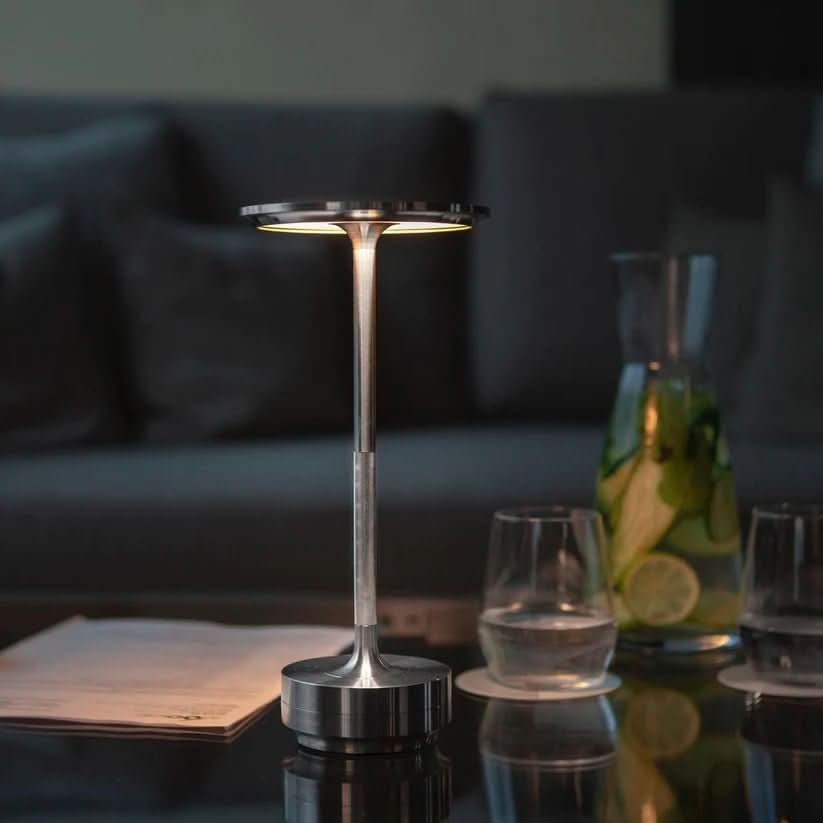 Lampe de Table Sans Fil Rechargeable LED Dorée – Design pour Restaurant, Bar et Salon – Lumière Tactile Chaude-décoration intérieure-Gris-Oslo France