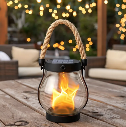 Lanterne Solaire Jardin à Effet Flamme – Lampe LED Décorative Extérieure-lumière-1 Lanterne-Oslo France