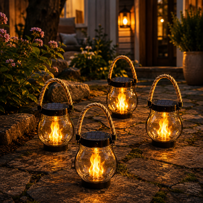 Lanterne Solaire Jardin à Effet Flamme – Lampe LED Décorative Extérieure-lumière-Oslo France
