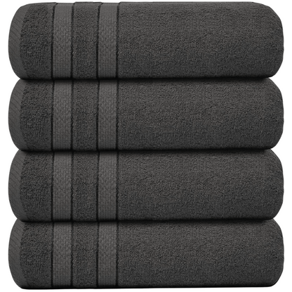 Lot de 4 Serviettes de Bain en Coton 75 × 150 cm - Douces, Absorbantes et Moelleuses-salle de bain-Oslo France-Oslo France