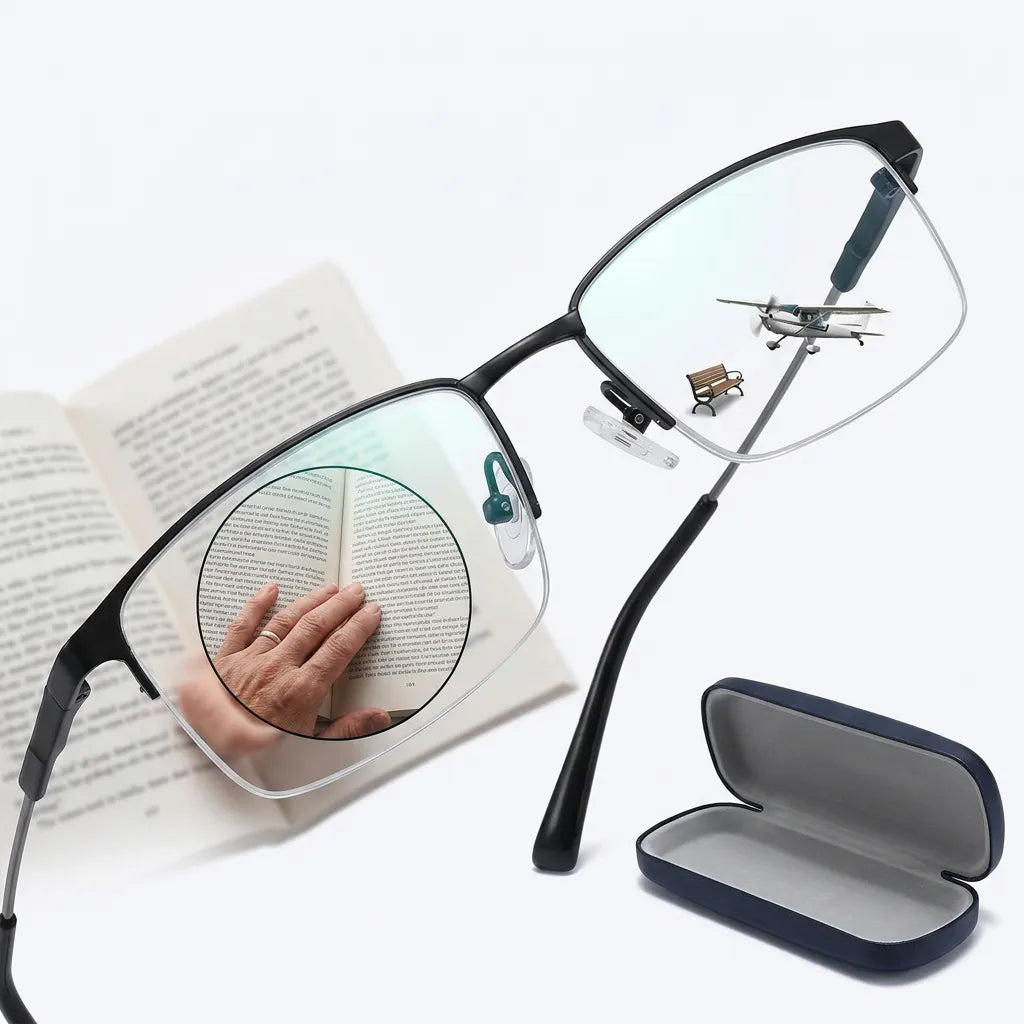 Lunettes Progressives avec Étui – Lunettes de Vue Multifocales pour Lecture et Vision de Près-vêtement-+1.00-Oslo France