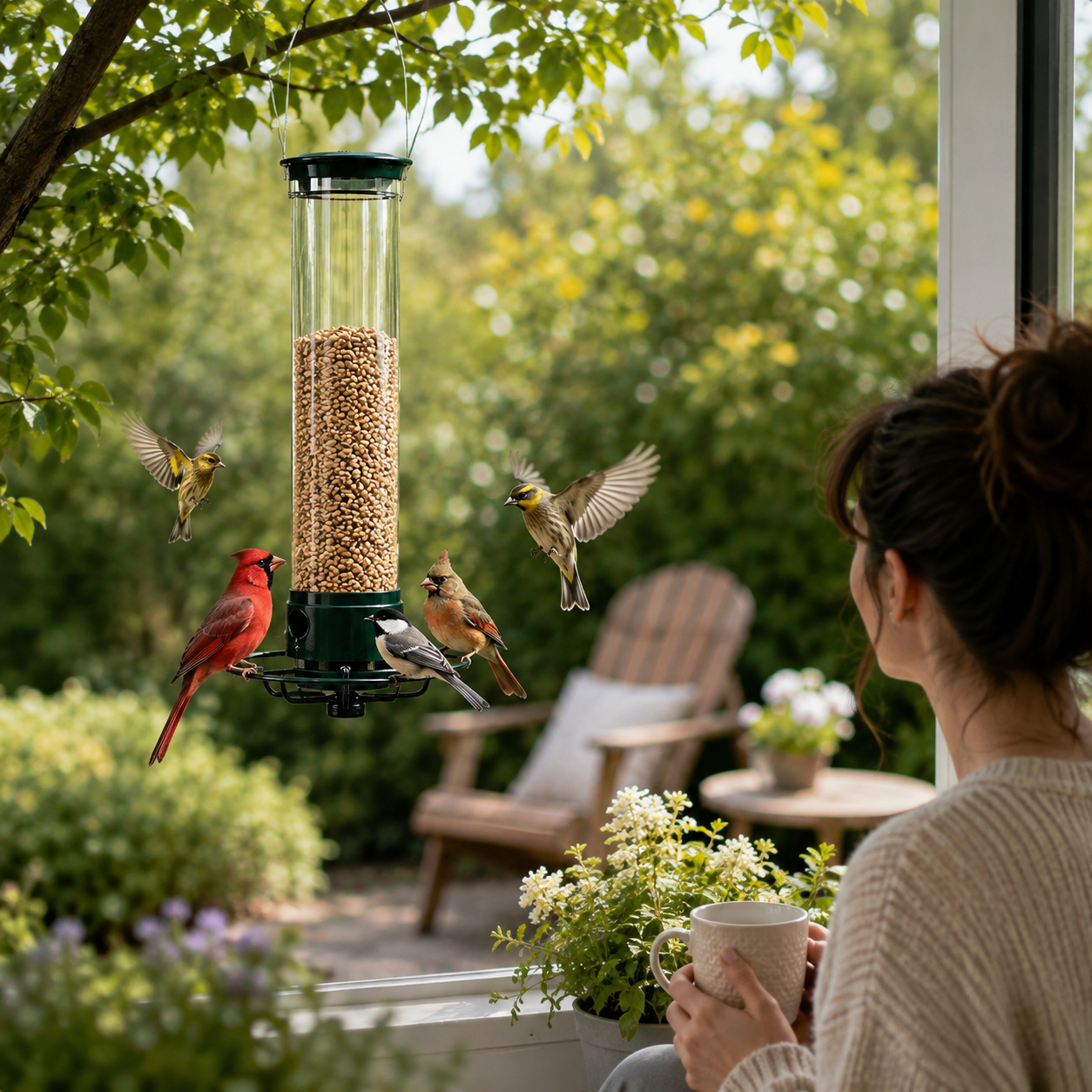 Mangeoire à Oiseaux Suspendue – Réservoir Transparent et Perchoir-jardin-Oslo France