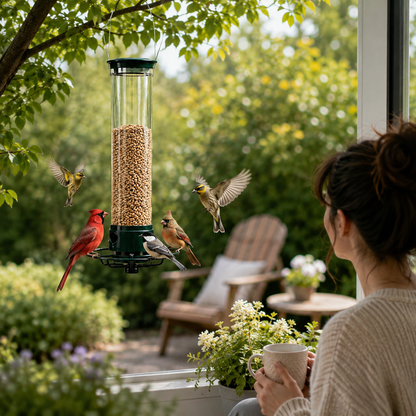 Mangeoire à Oiseaux Suspendue – Réservoir Transparent et Perchoir-jardin-Oslo France