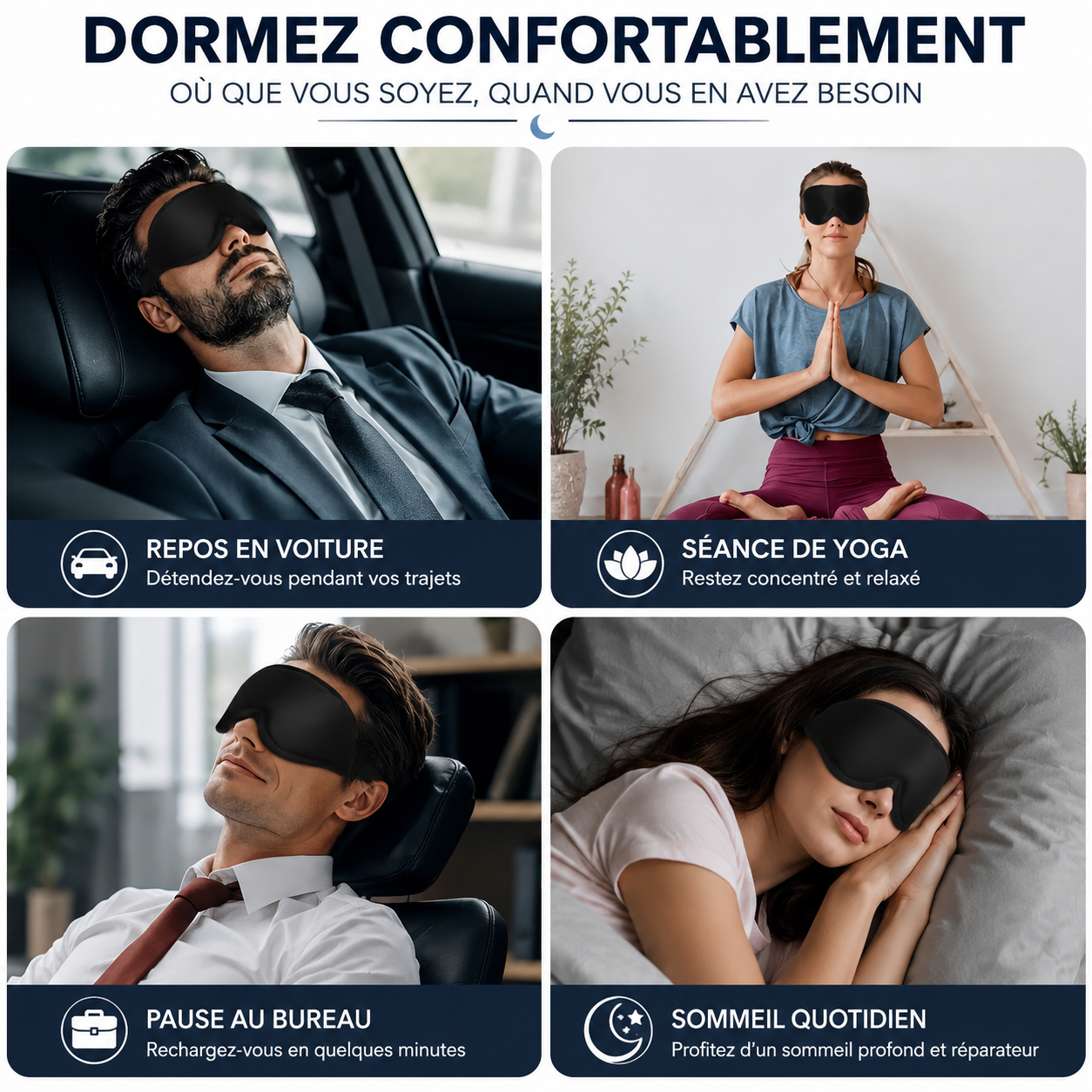 Masque de Sommeil – Masque de Nuit Confortable avec Bandeau Ajustable-accessoires-Oslo France