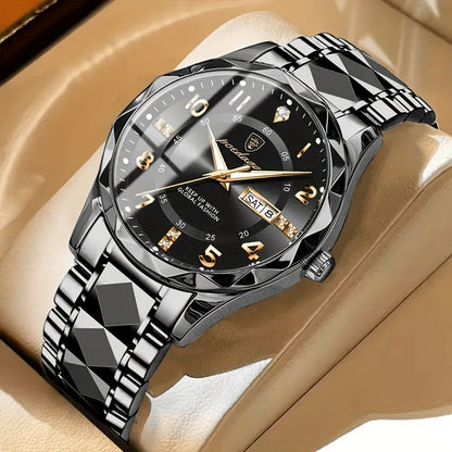 Montre homme élégante à cadran – Bracelet métal affichage jour et date-vêtement-Oslo France