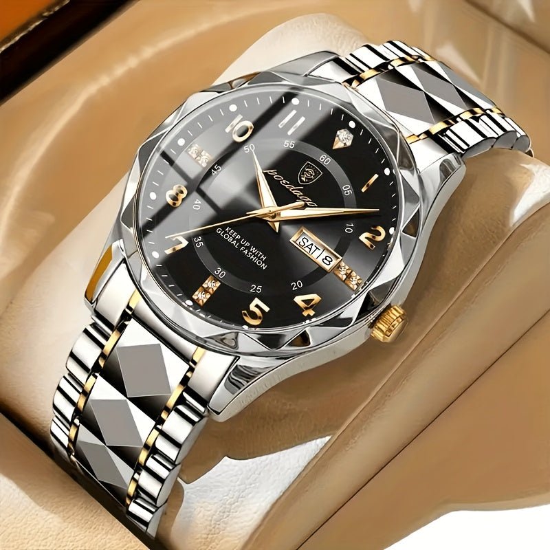 Montre homme élégante à cadran – Bracelet métal affichage jour et date-vêtement-Oslo France