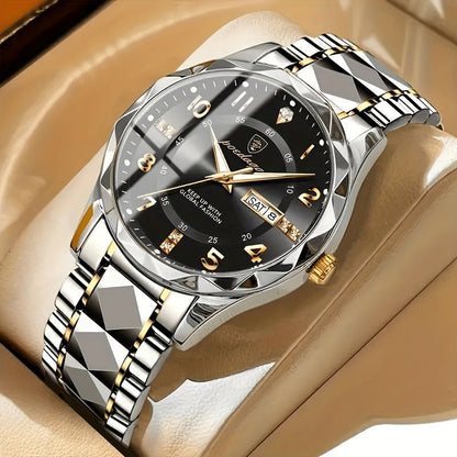Montre homme élégante à cadran – Bracelet métal affichage jour et date-vêtement-Oslo France
