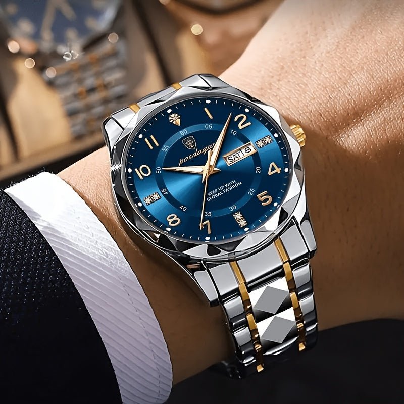 Montre homme élégante à cadran – Bracelet métal affichage jour et date-vêtement-Oslo France