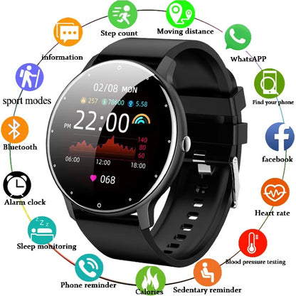 Montre Intelligente LIGE 2026 – Écran Tactile 1,28 Pouces, Moniteur de Fréquence Cardiaque, Étanchéité IP67, Compatible Android et iOS 0