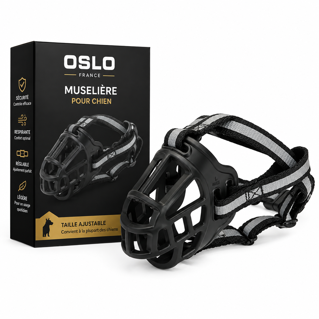 Muselière Chien Anti-Morsure – Muselière Réglable en Nylon Respirante-animaux-Oslo France
