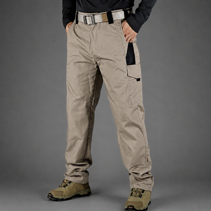 Pantalon Cargo Homme – Pantalon Tactique Multi-Poches avec Ceinture-vêtement-Kaki-S-Oslo France