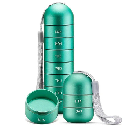 Pilulier Portable 7 Jours – Boîte à Comprimés avec Compartiments Journaliers-accessoires-Vert-Oslo France
