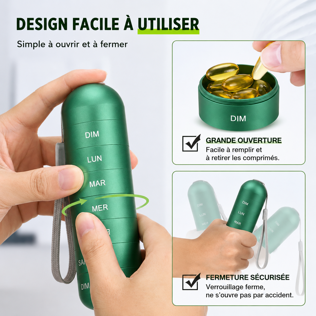 Pilulier Portable 7 Jours – Boîte à Comprimés avec Compartiments Journaliers-accessoires-Oslo France