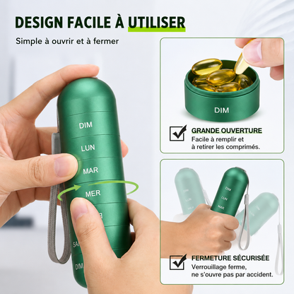 Pilulier Portable 7 Jours – Boîte à Comprimés avec Compartiments Journaliers-accessoires-Oslo France