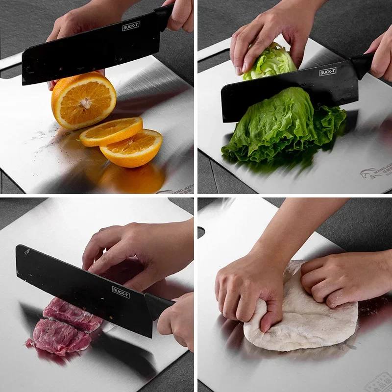 Planche à découper en acier inoxydable, Planche de cuisine résistante avec poignée intégrée-Planche à découper-Oslo France